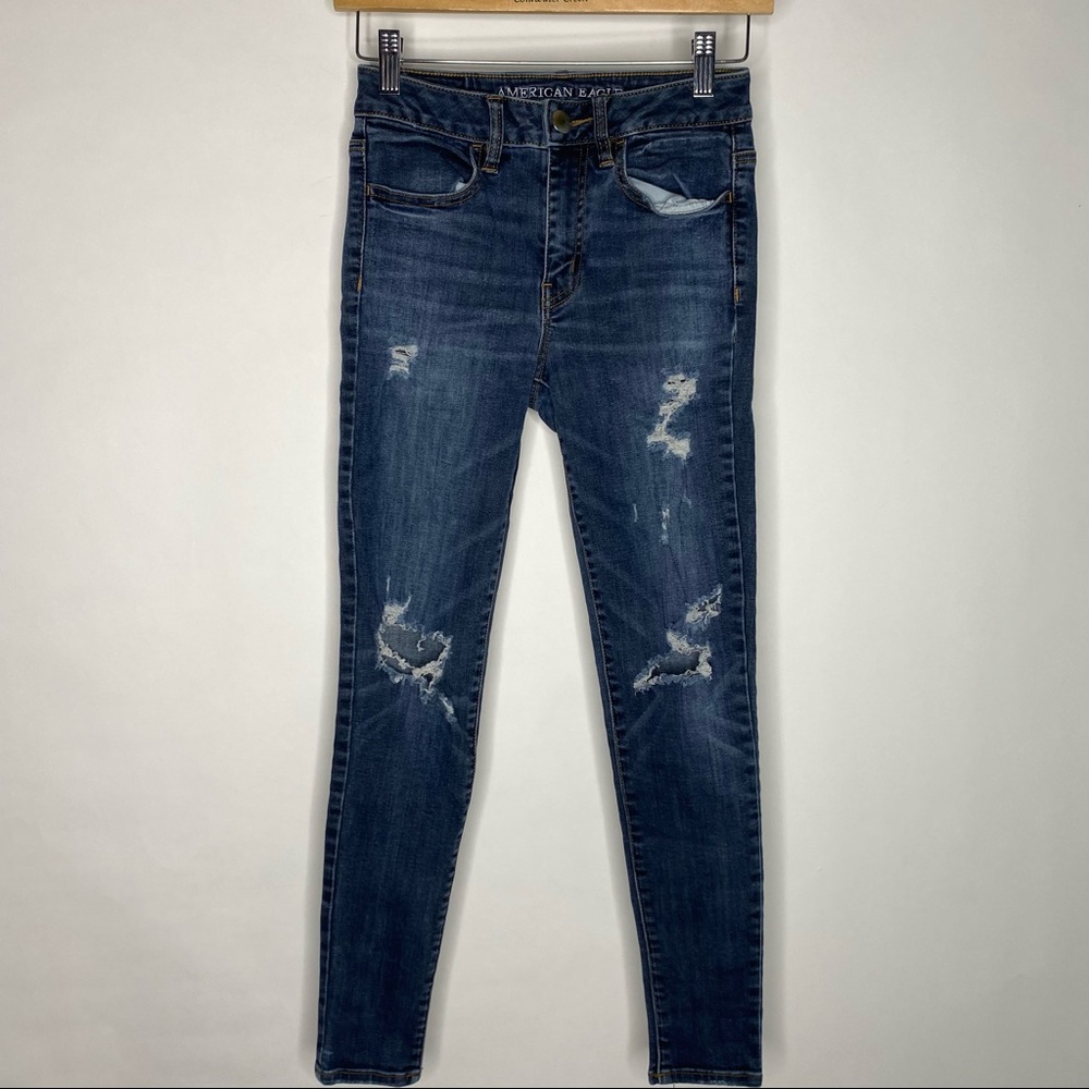 American Eagle Hi-Rise Distressed Skinny Jeggings